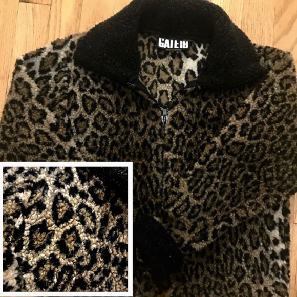 Animal print faux fur jacket kids sz Small - Picture 1 of 8